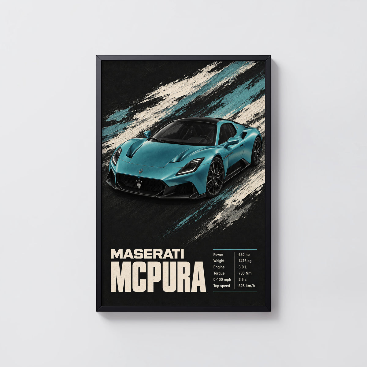 Vintage Maserati MCPura Print, Supercar Wall Art