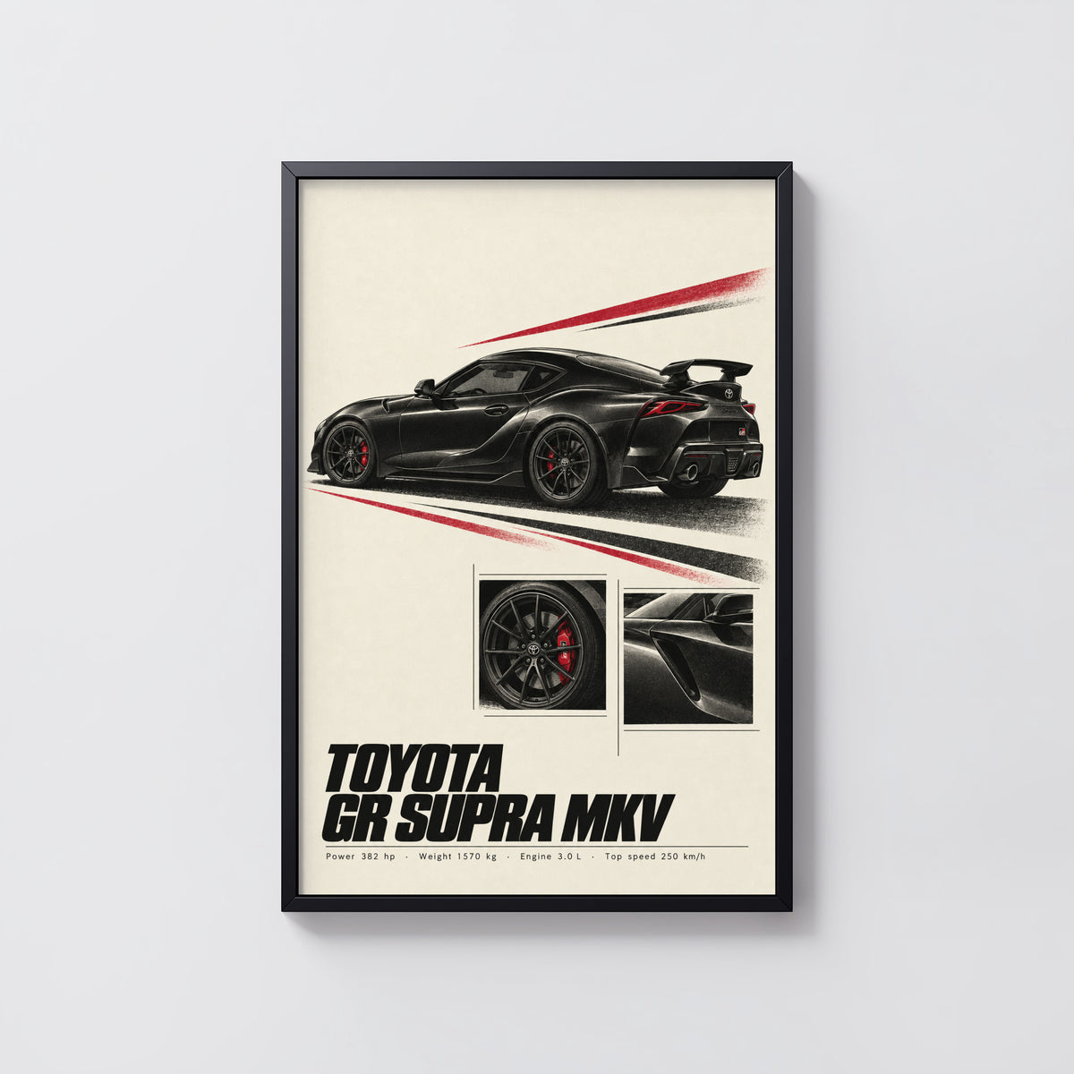 Vintage Toyota Supra Print, Car Wall Art