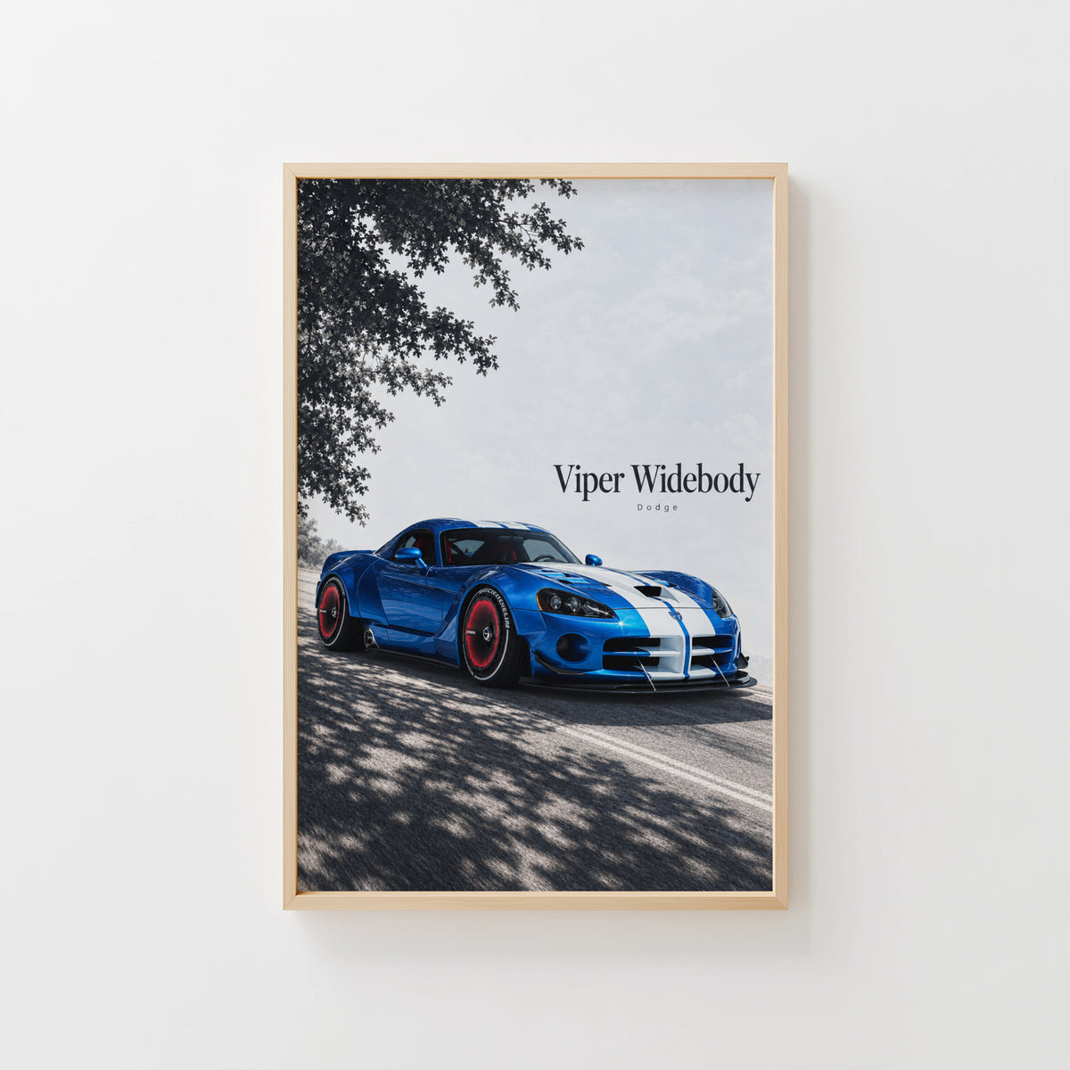 Vintage Dodge Viper Widebody Print, Car Wall Art