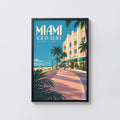 Vintage Miami Beach Poster, Art Deco Wall Art Print