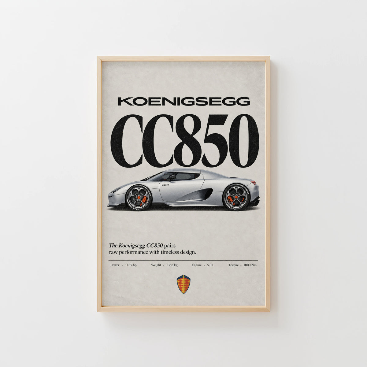 Vintage Koenigsegg CC850 Print, Supercar Wall Art
