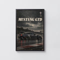 Vintage Mustang GTD Print, Muscle Car Wall Art