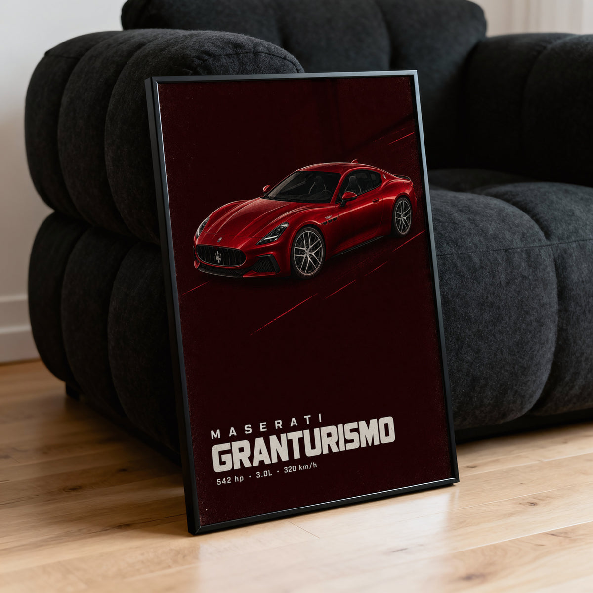 Vintage Maserati GranTurismo Print, Red Car Art