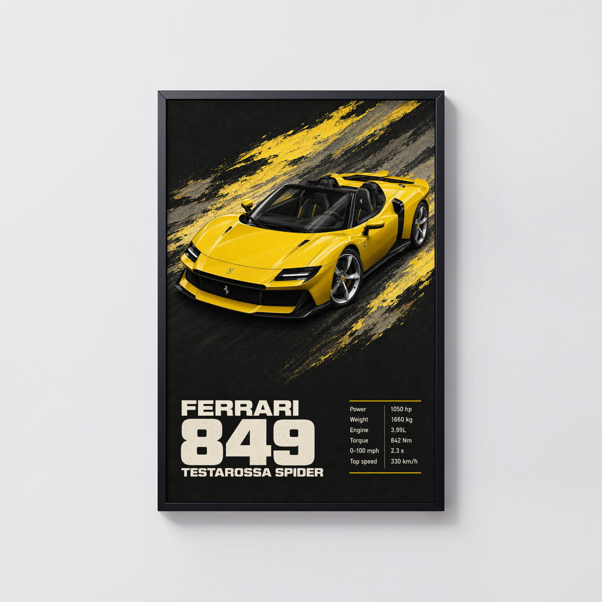 Vintage Ferrari Testarossa Spider Print, Car Art