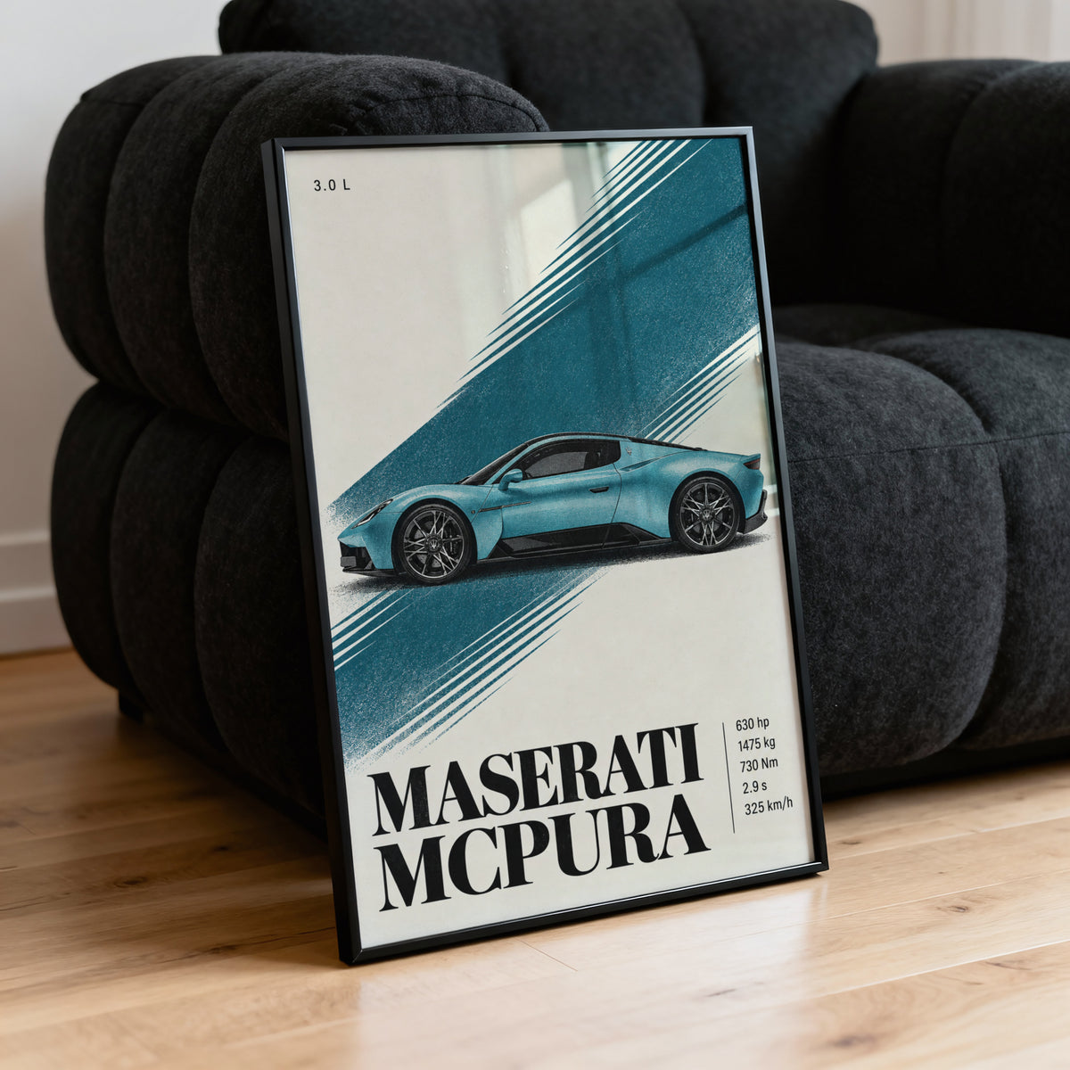 Vintage Maserati MCPura Print, Car Wall Art