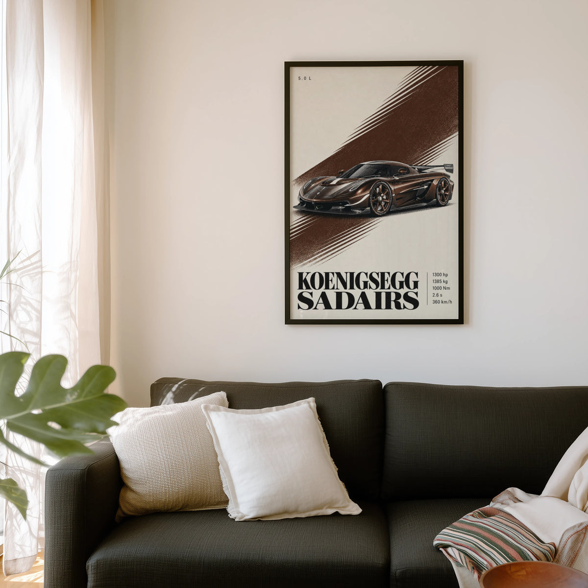 Vintage Koenigsegg Sadairs Print, Hypercar Wall Art