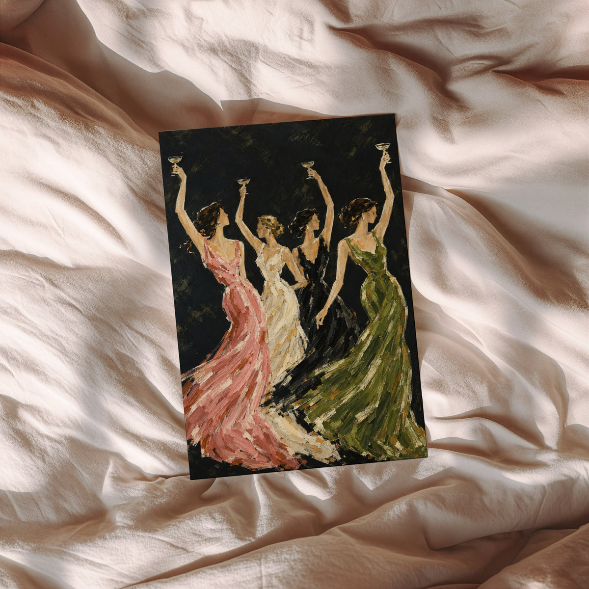 Vintage Print and Poster, Women Toasting Wall Art