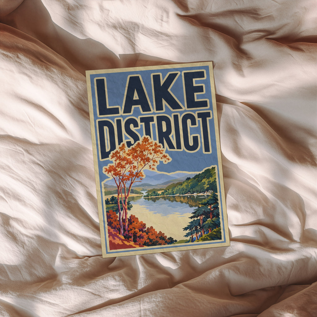Vintage Lake District Poster, Autumn Landscape Print