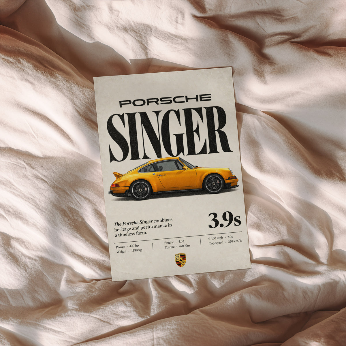 Vintage Porsche Singer Print, Car Poster, Wall Art