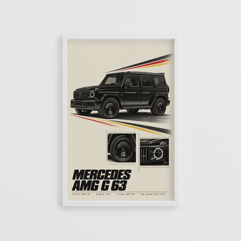 Vintage Mercedes AMG G63 Print, SUV Wall Art