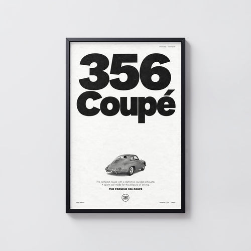 Vintage Porsche 356 Coupe Poster, Car Wall Art, Print