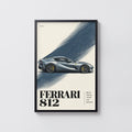 Vintage Ferrari 812 Print, Supercar Wall Art