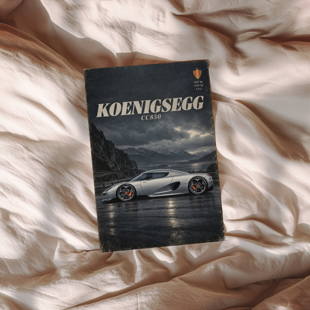 Vintage Koenigsegg CC850 Print, Supercar Wall Art