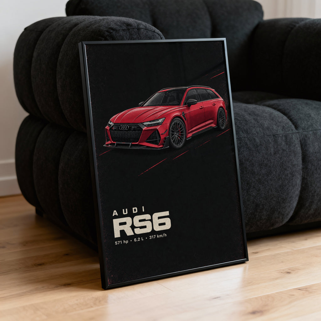 Vintage Audi RS6 Avant Print, Car Wall Art