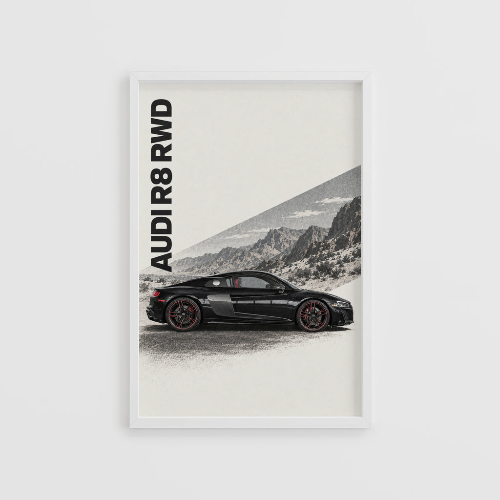 Vintage Audi R8 Print, Supercar Wall Art