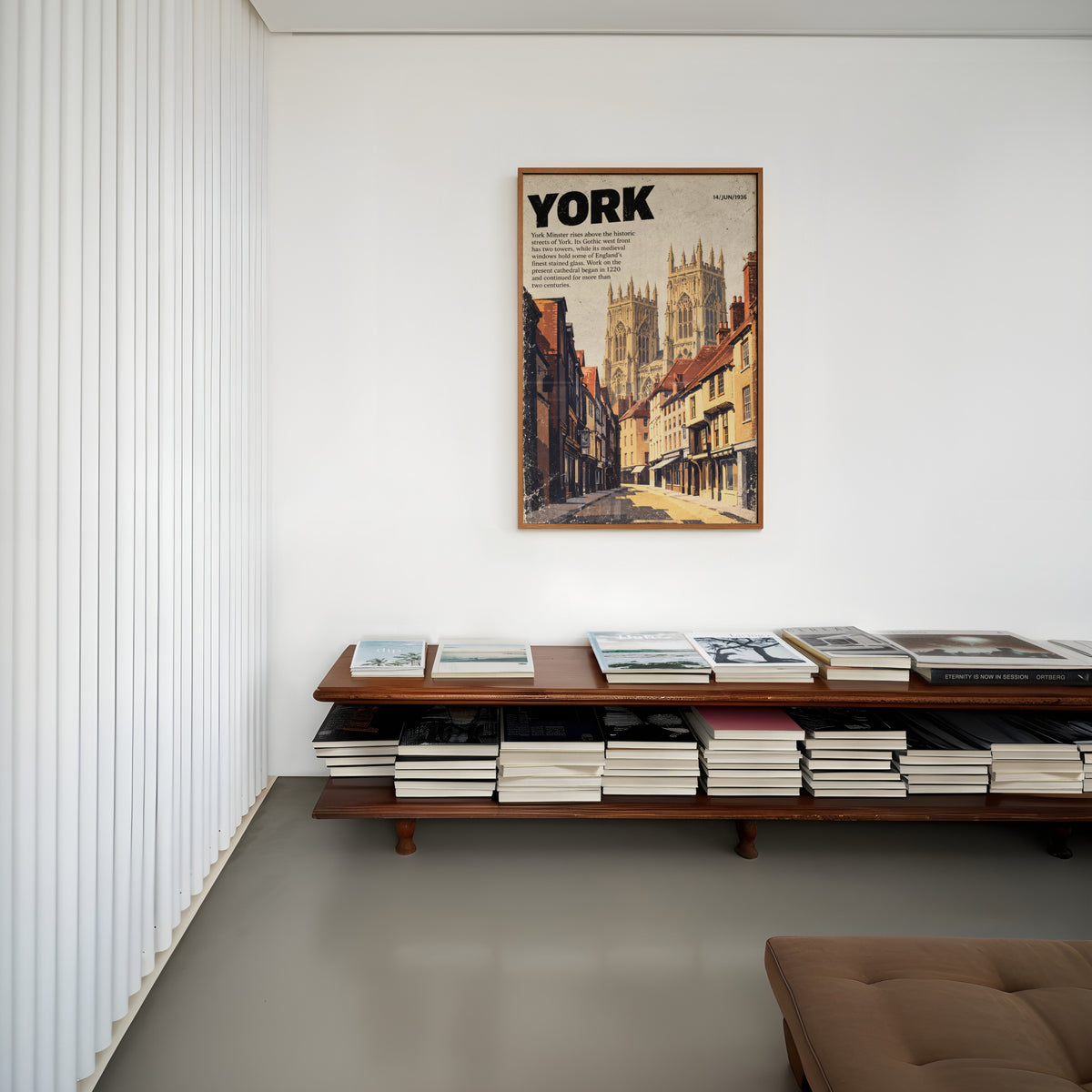 Vintage York Minster Poster, Yorkshire Wall Art
