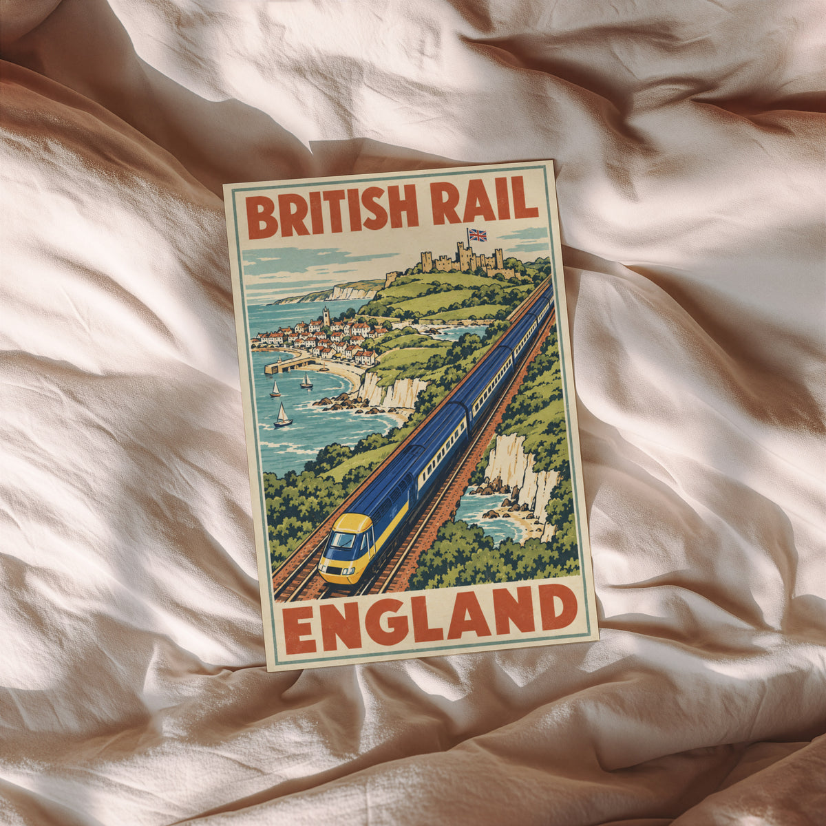 Vintage British Rail Poster, England Coast Wall Art Print