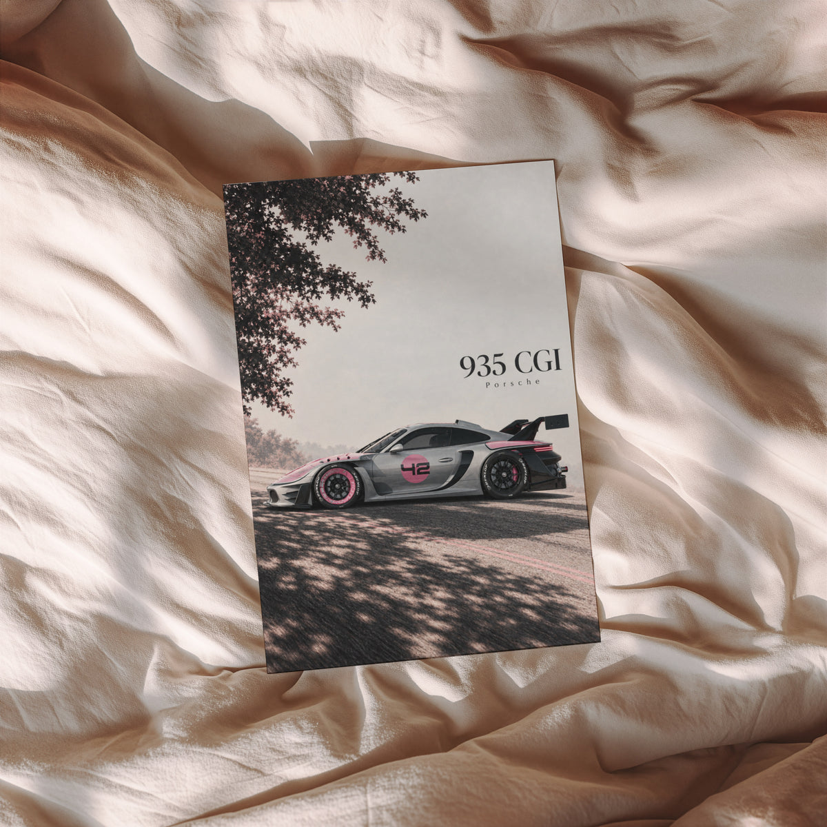Vintage Porsche 935 CGI Print, Racing Car Art