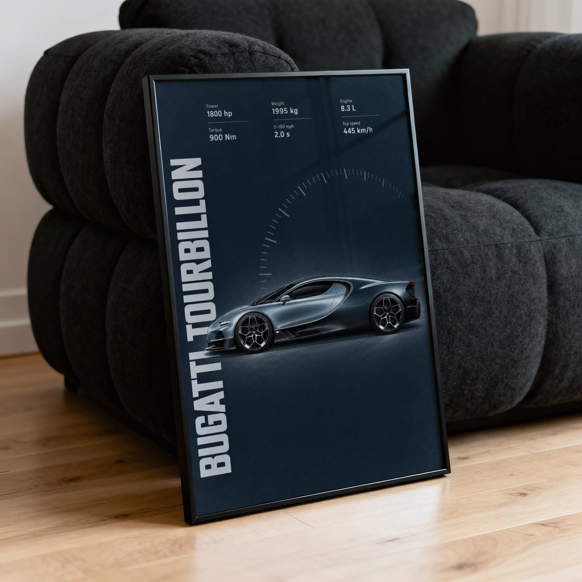 Vintage Bugatti Tourbillon Print, Supercar Wall Art