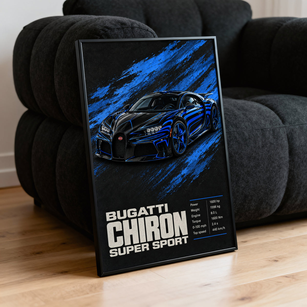 Vintage Bugatti Chiron Super Sport Print, Car Poster
