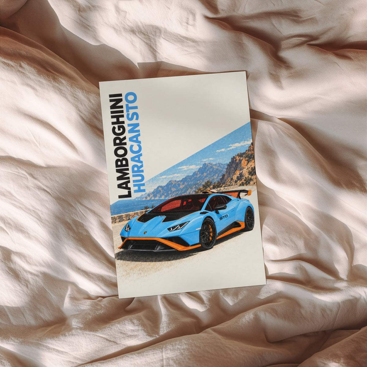 Vintage Lamborghini Huracan STO Print, Supercar Art