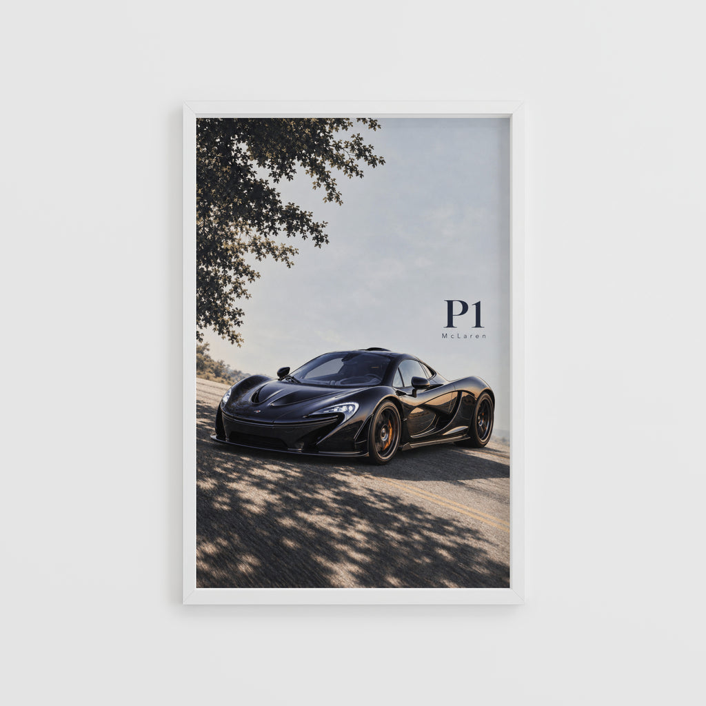 Vintage McLaren P1 Print, Supercar Wall Art