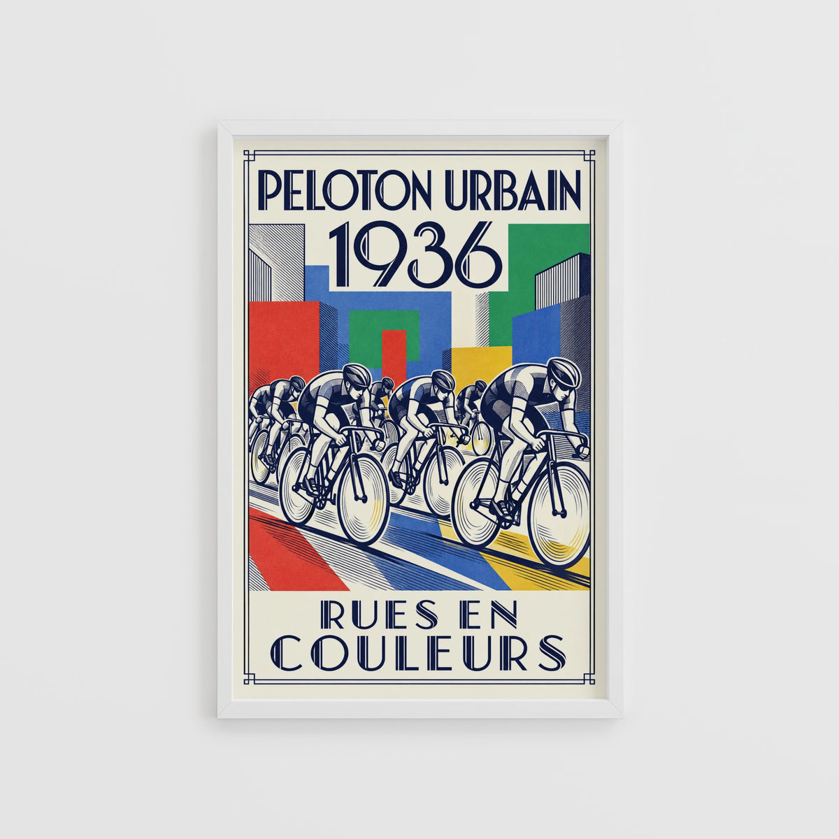 Vintage Cycling Poster, Art Deco Wall Art, Peloton Print