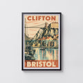 Vintage Clifton Bristol Poster, Suspension Bridge Wall Art
