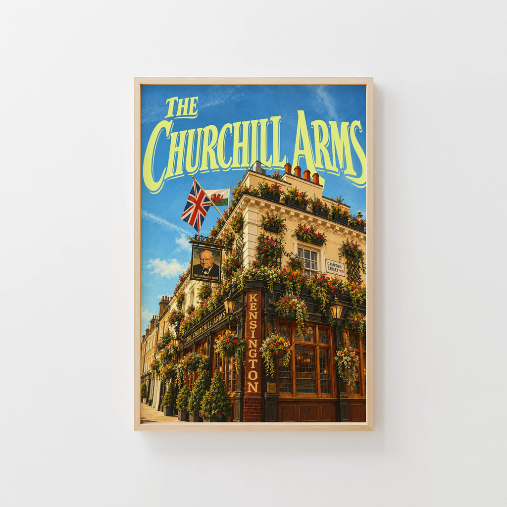 Vintage Churchill Arms Kensington London Poster, Pub Print