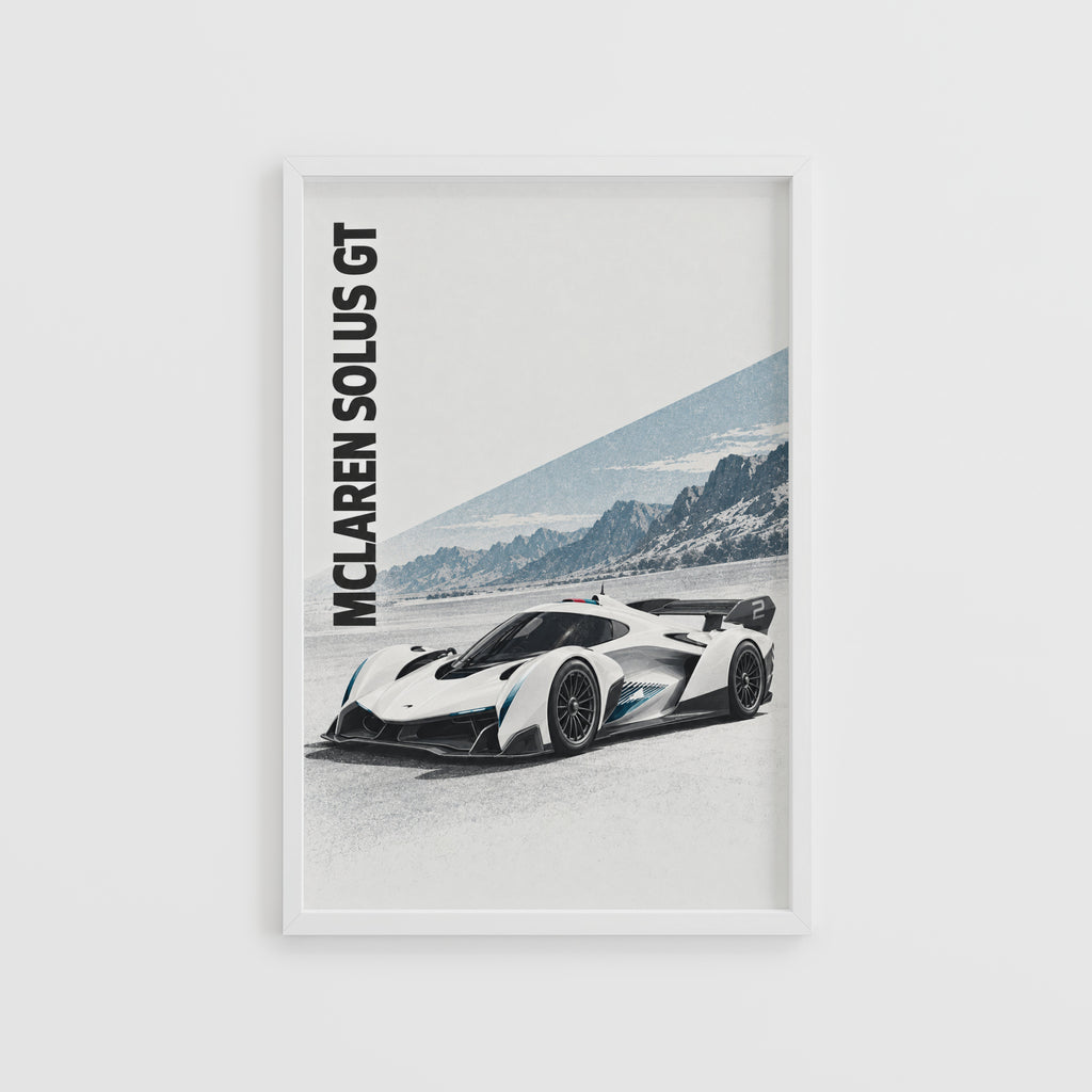 Vintage McLaren Solus GT Print, Car Wall Art