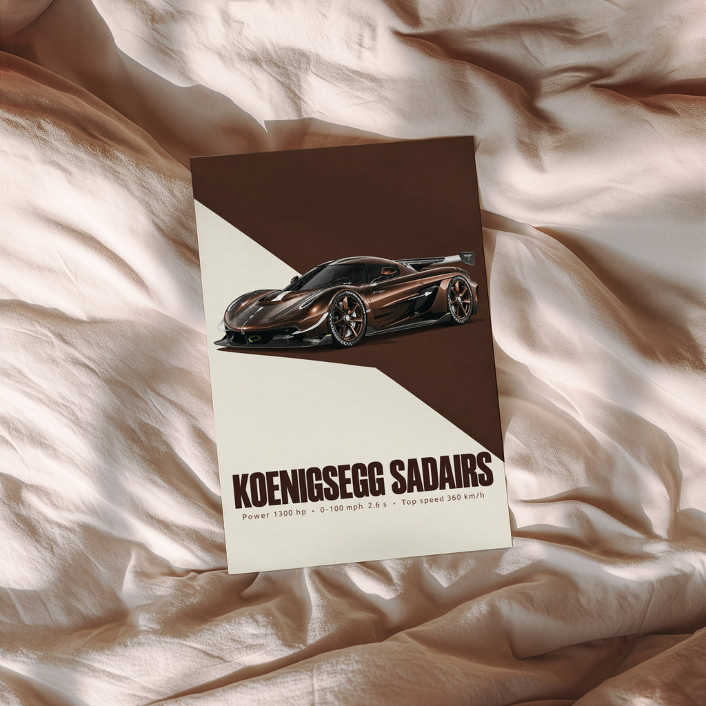 Vintage Koenigsegg Print, Hypercar Wall Art