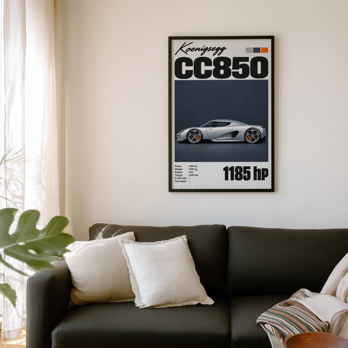 Vintage Koenigsegg CC850 Print, Supercar Wall Art