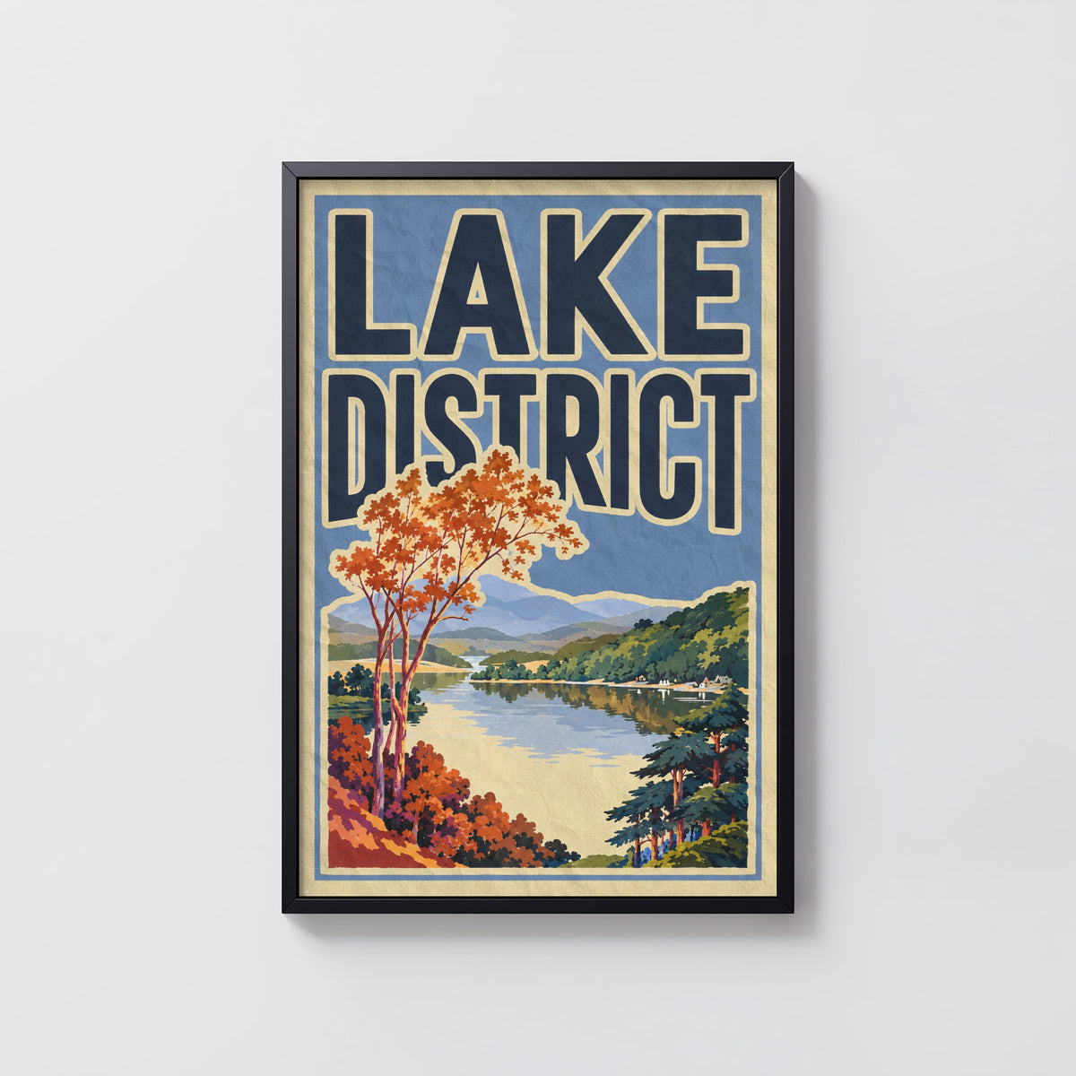 Vintage Lake District Poster, Autumn Landscape Print