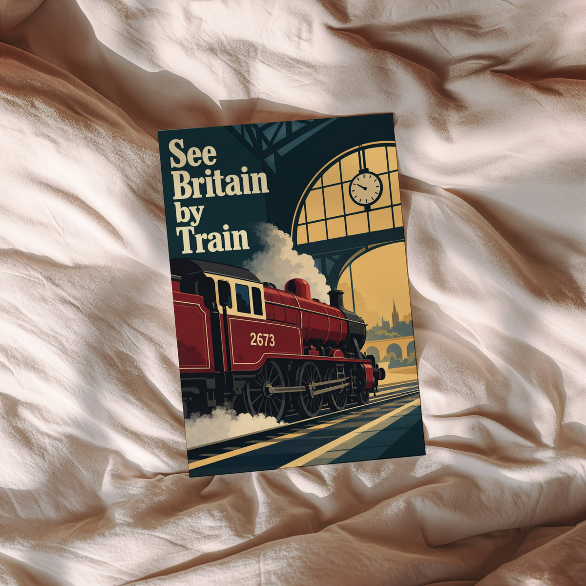 Vintage Steam Train Poster, British Railway Wall Art, Print