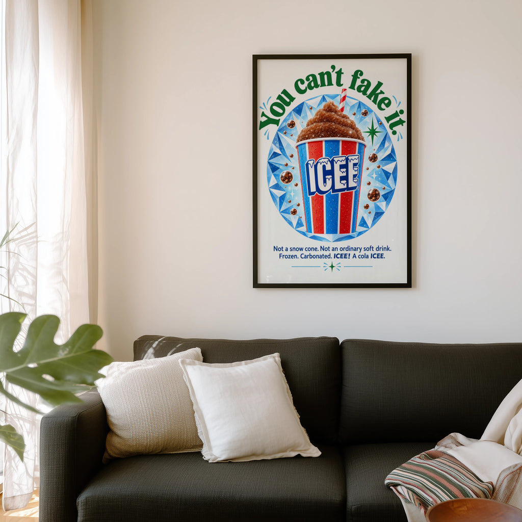 Vintage ICEE Cola Poster, Retro Diner Wall Art, Print