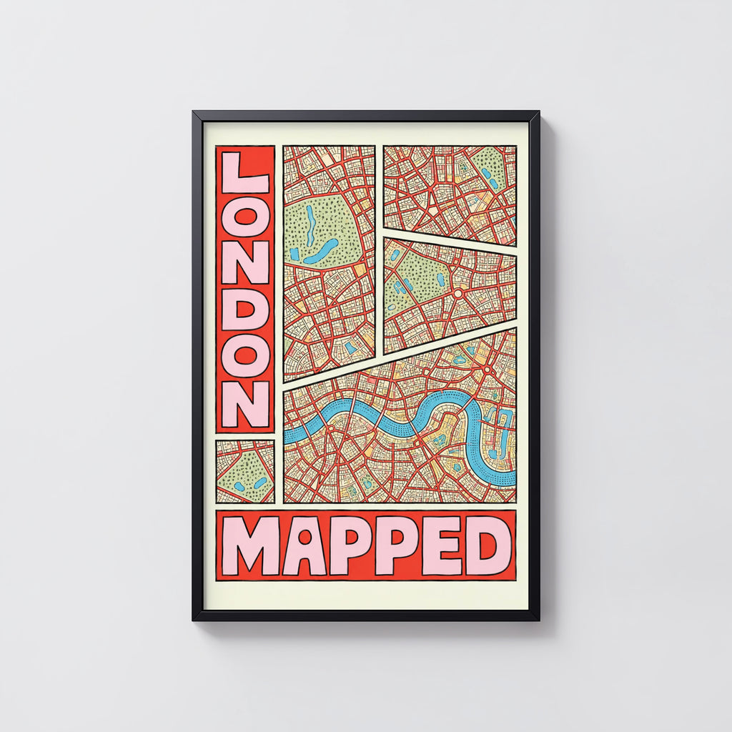 Vintage London Map Poster, England Wall Art, City Print