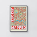 Vintage London Map Poster, England Wall Art, City Print