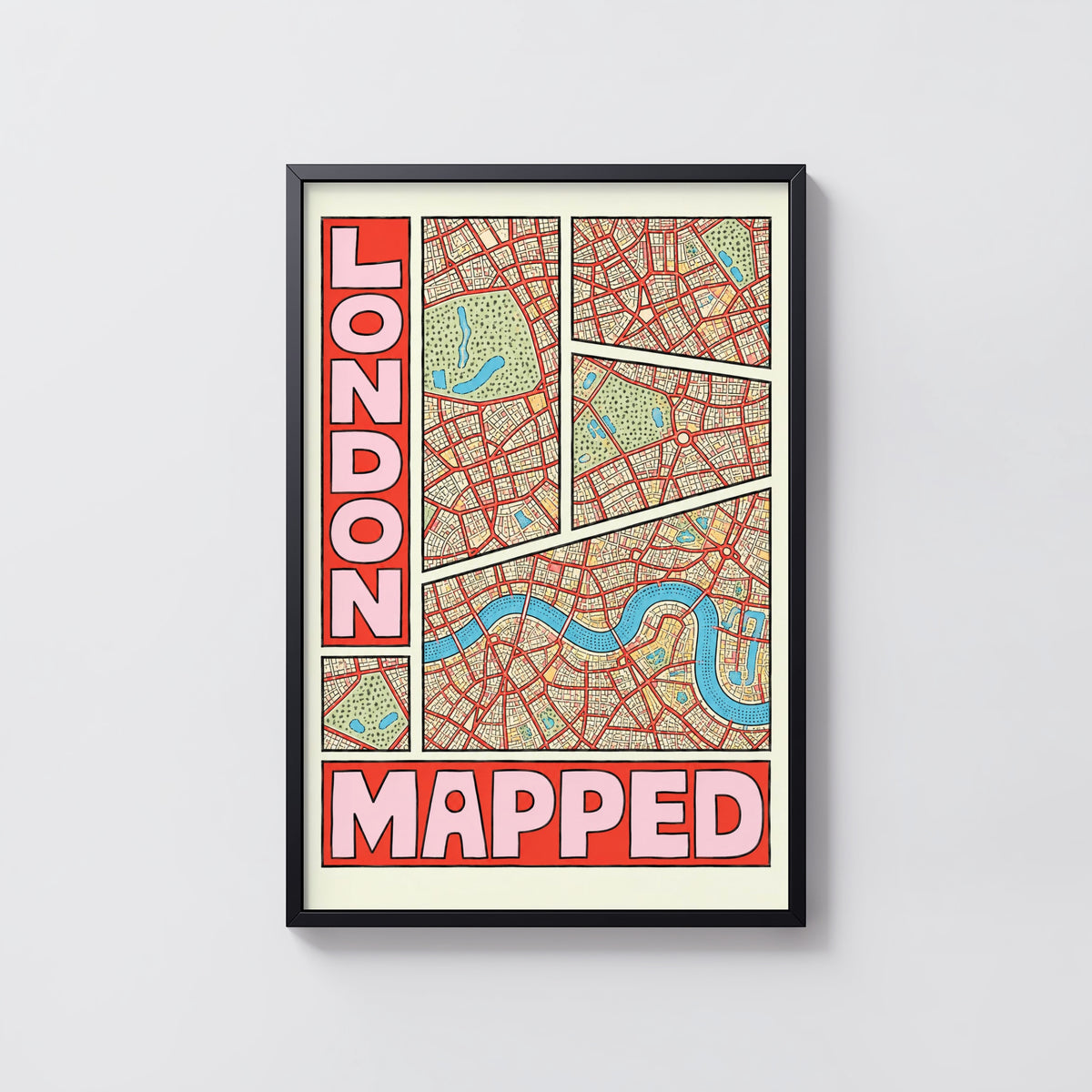 Vintage London Map Poster, England Wall Art, City Print