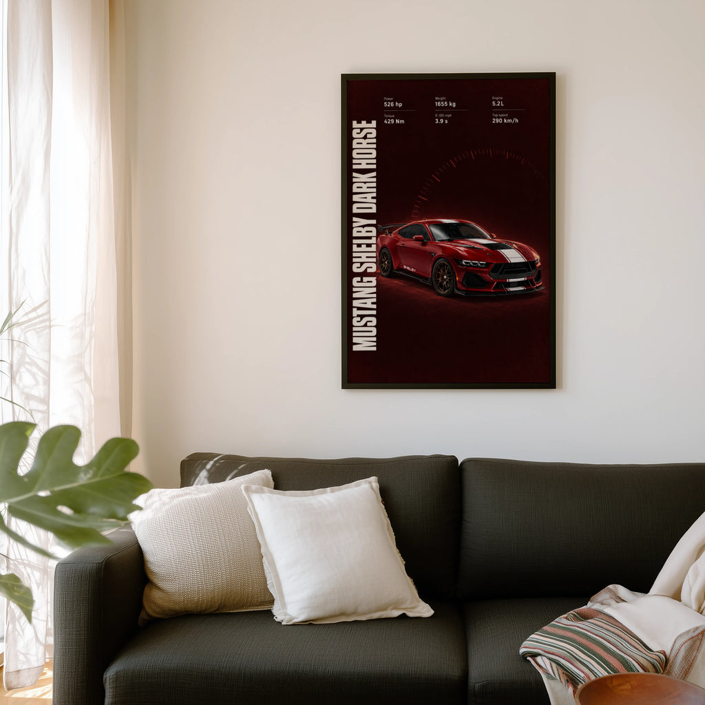 Vintage Mustang Shelby Print, Car Wall Art