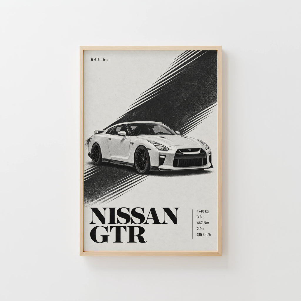 Vintage Nissan GTR Print, Car Wall Art