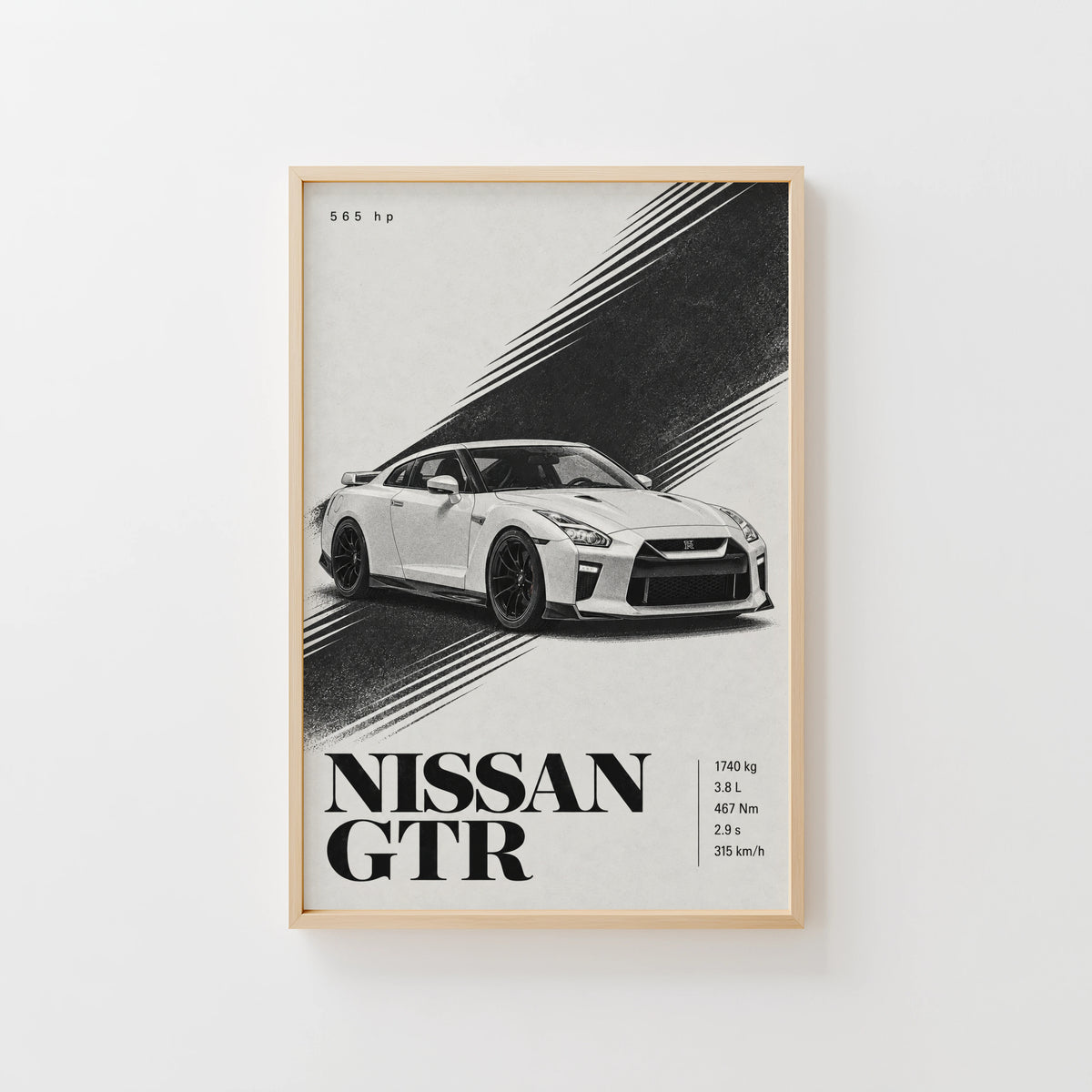 Vintage Nissan GTR Print, Car Wall Art