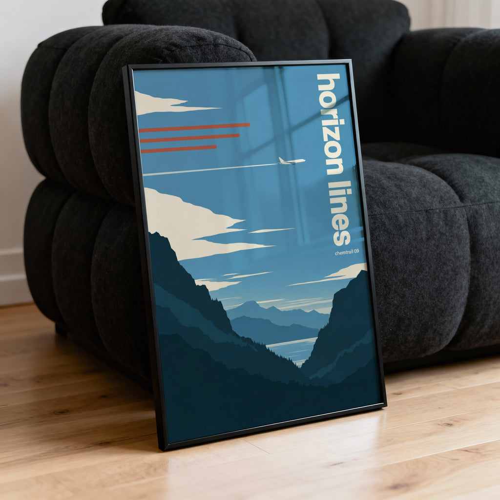 Vintage Jet Aeroplane Poster, Mountain Wall Art