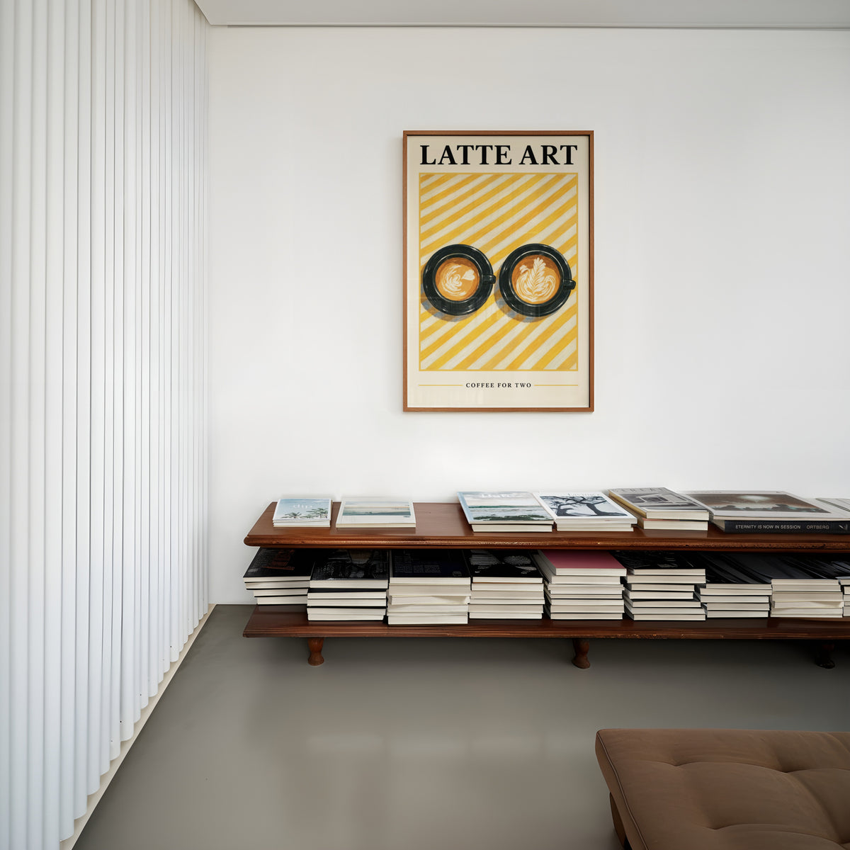 Vintage Latte Art Print and Poster, Coffee Wall Art