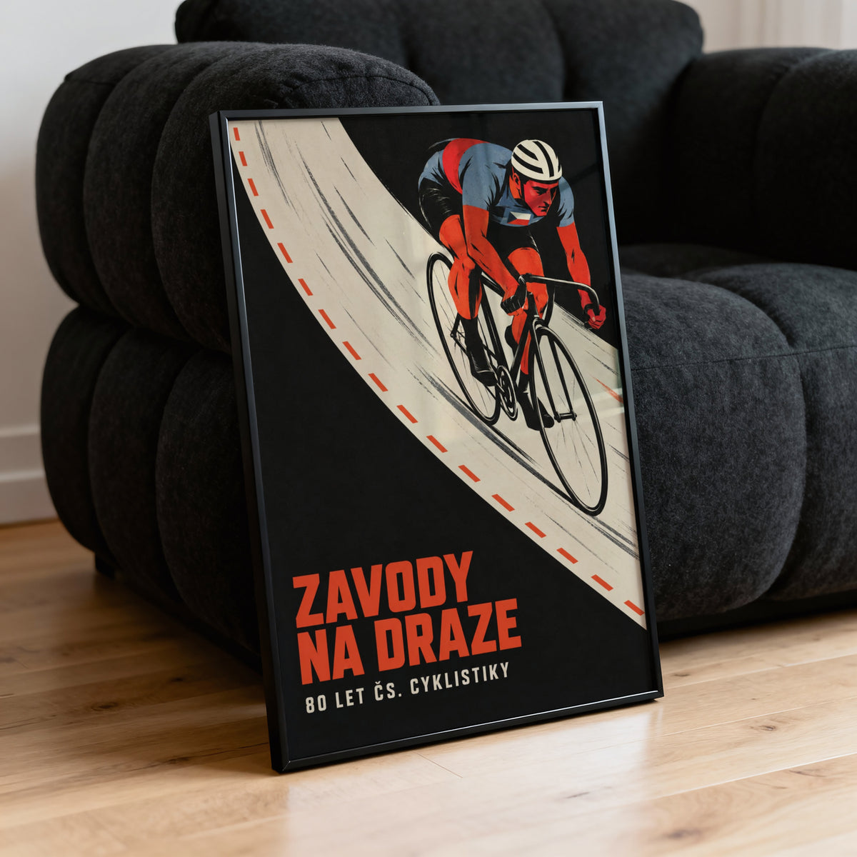 Vintage Track Cycling Poster, Czech Cyclist Print