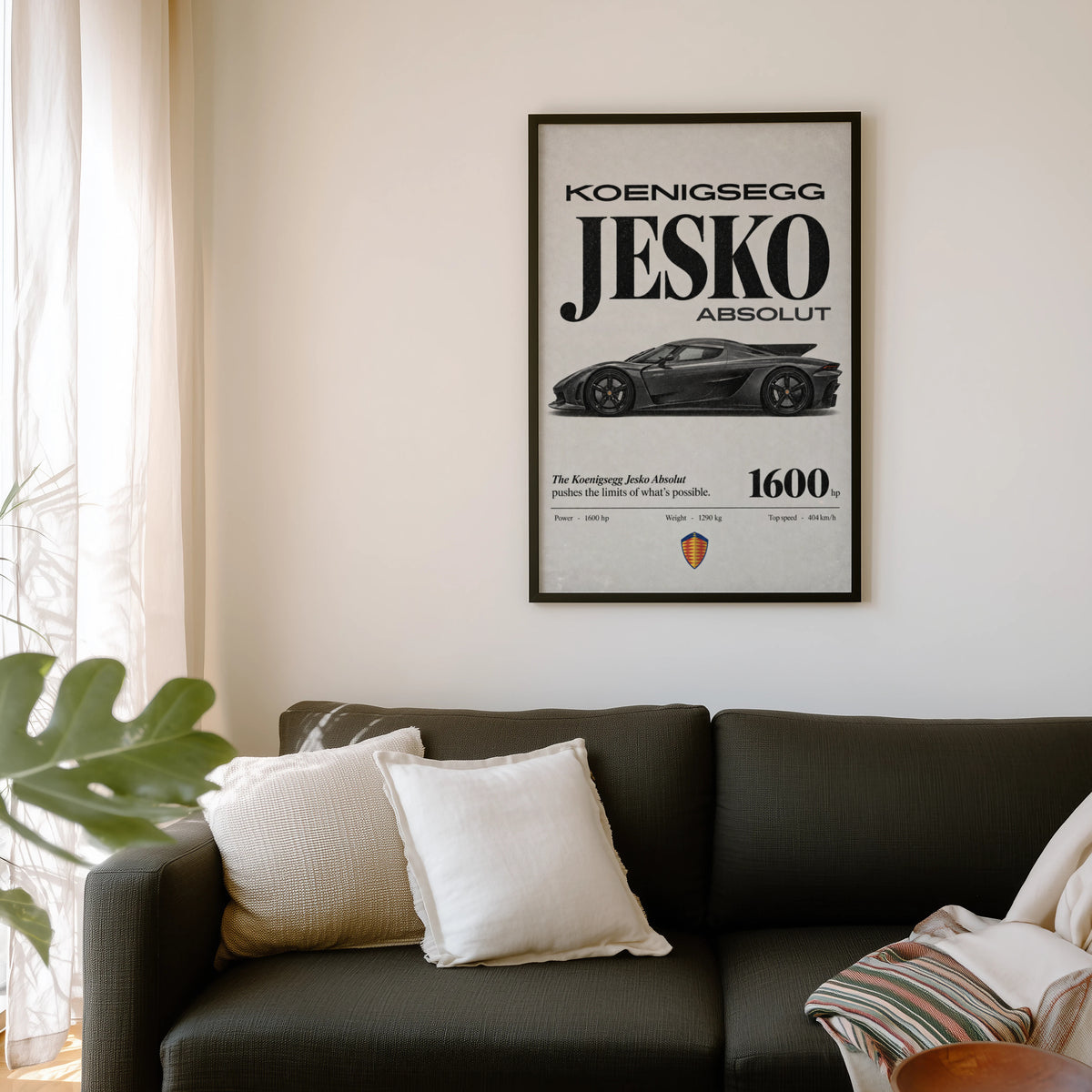 Vintage Koenigsegg Jesko Absolut Print, Car Poster