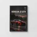 Vintage Nissan Z GT4 Print, Racing Car Wall Art