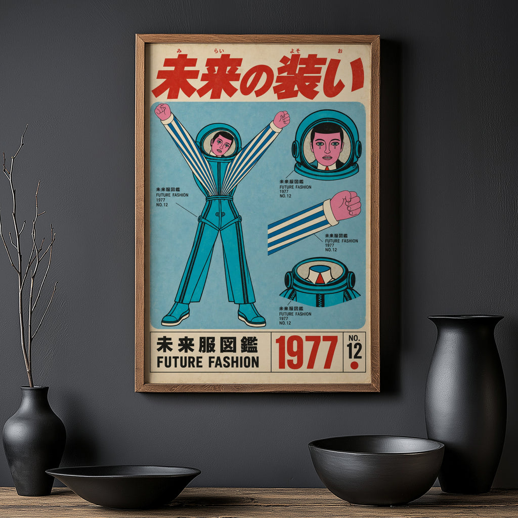 Vintage 1977 Future Fashion Print, Japanese Poster