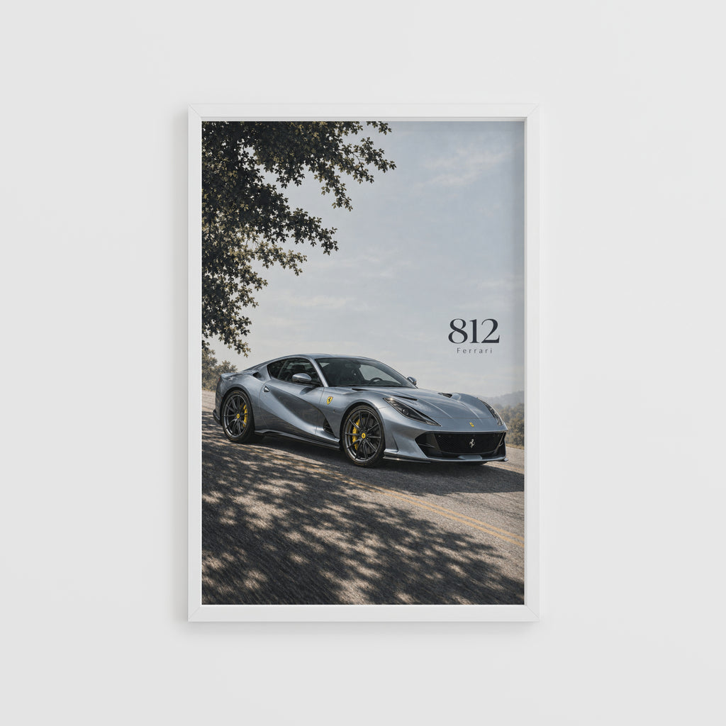 Vintage Ferrari 812 Print, Supercar Wall Art