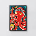 Vintage Japanese Octopus Print, Retro Poster, Food Art