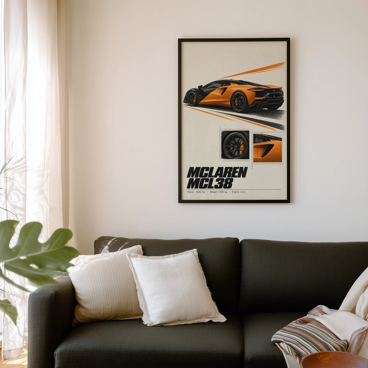 Vintage McLaren Car Print, Supercar Wall Art